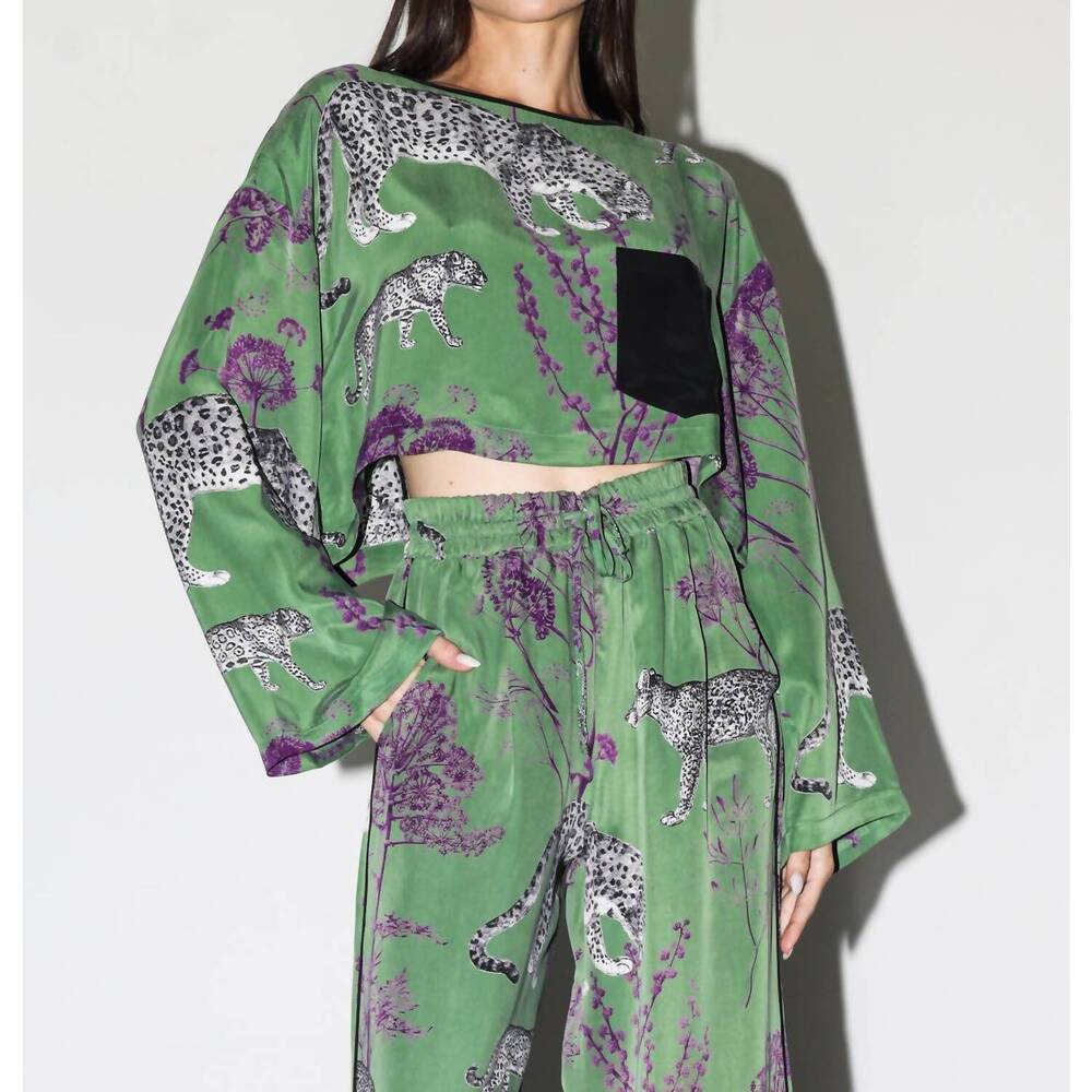 NEW NILUU wildesse long sleeve crop tee in lennon